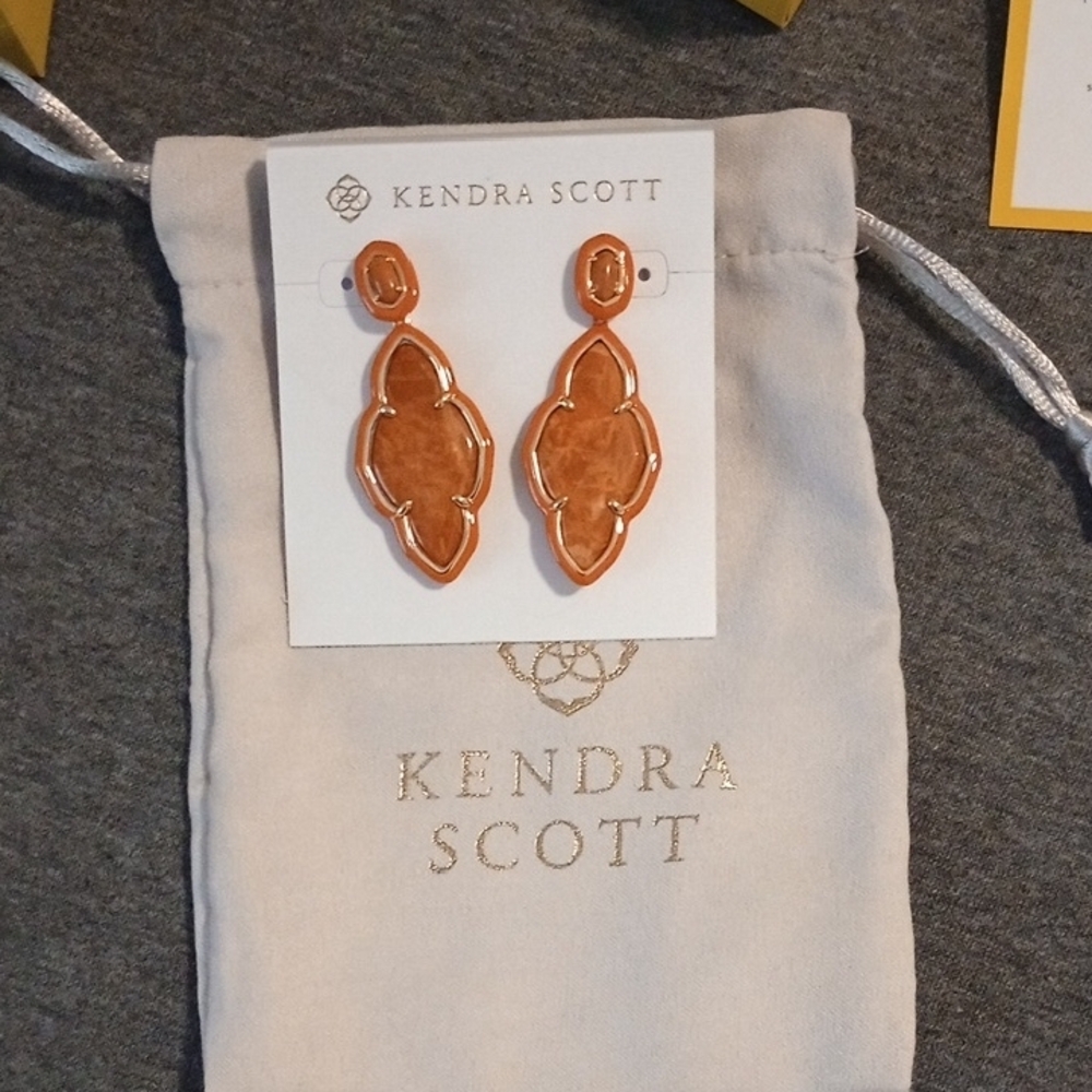 Kendra Scott Burnt Orange Statement Earrings